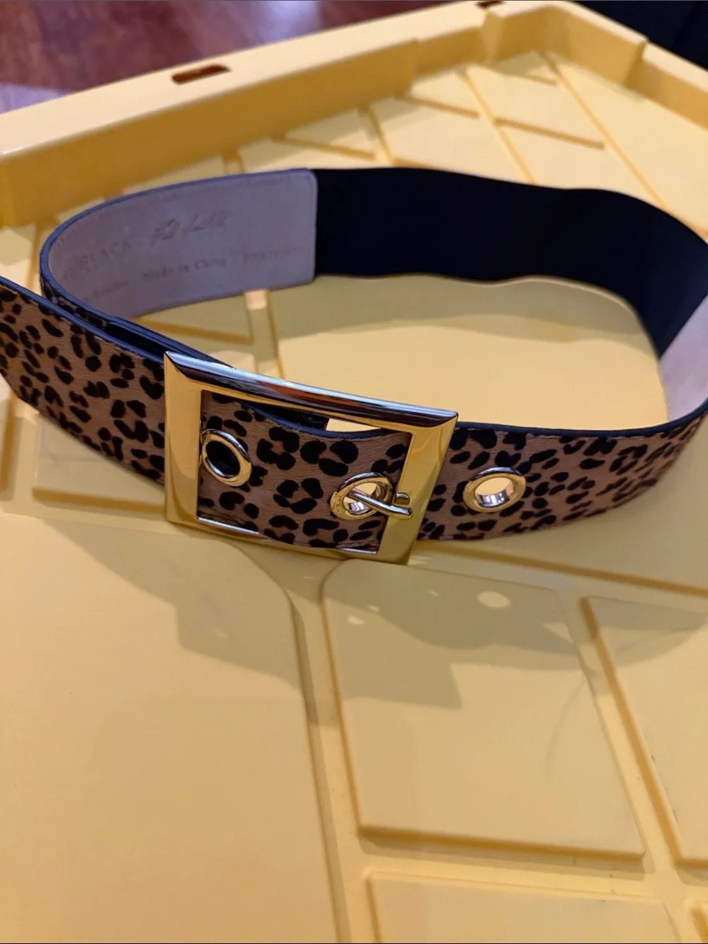 White House/Black Market Leopard Print Wide Waist Elasticized Belt